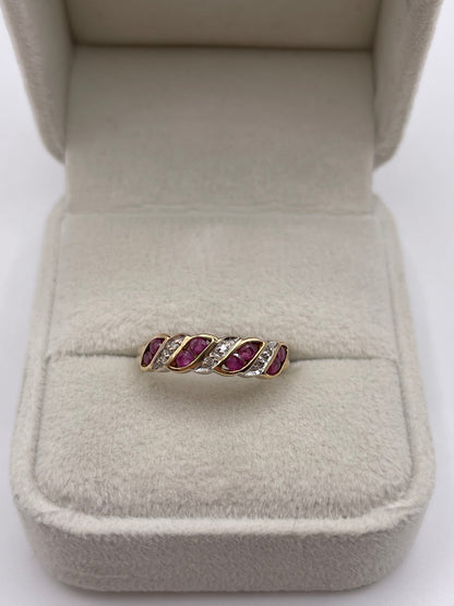 9ct gold ruby and diamond ring