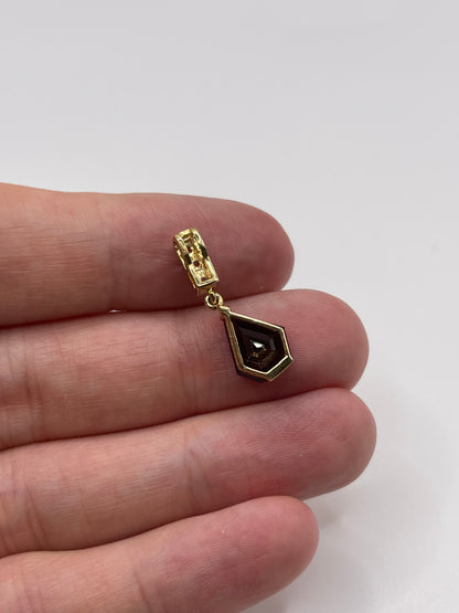 9ct gold garnet and topaz pendant