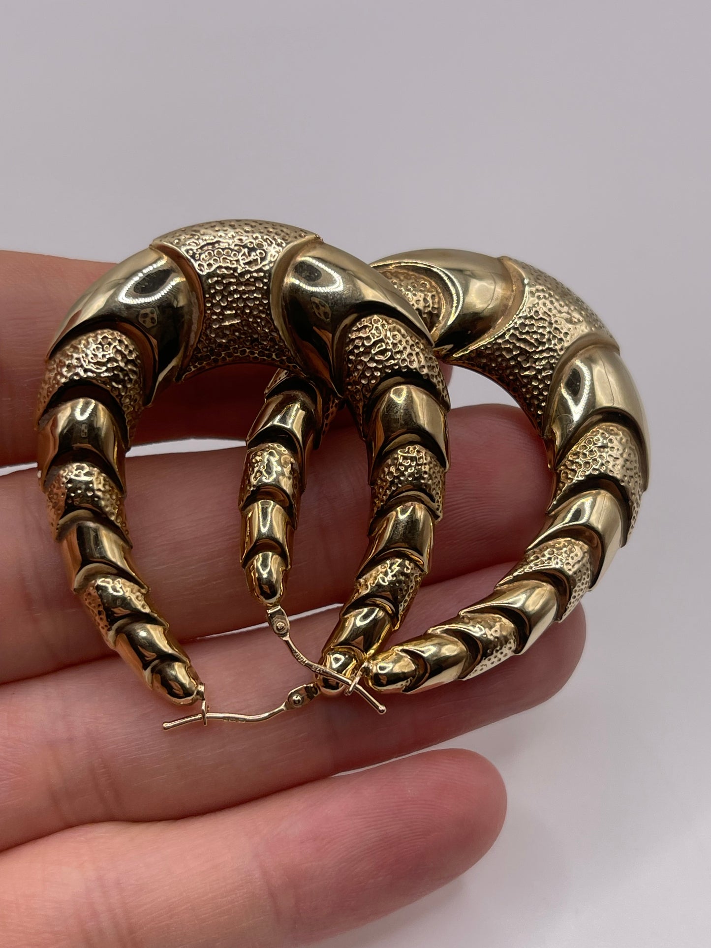 9ct gold creole earrings