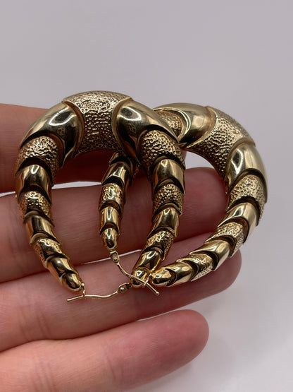 9ct gold creole earrings