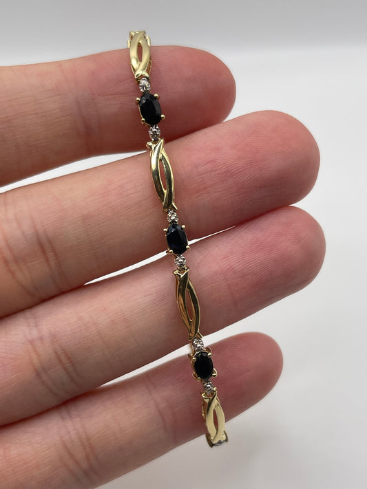 9ct gold sapphire and diamond bracelet