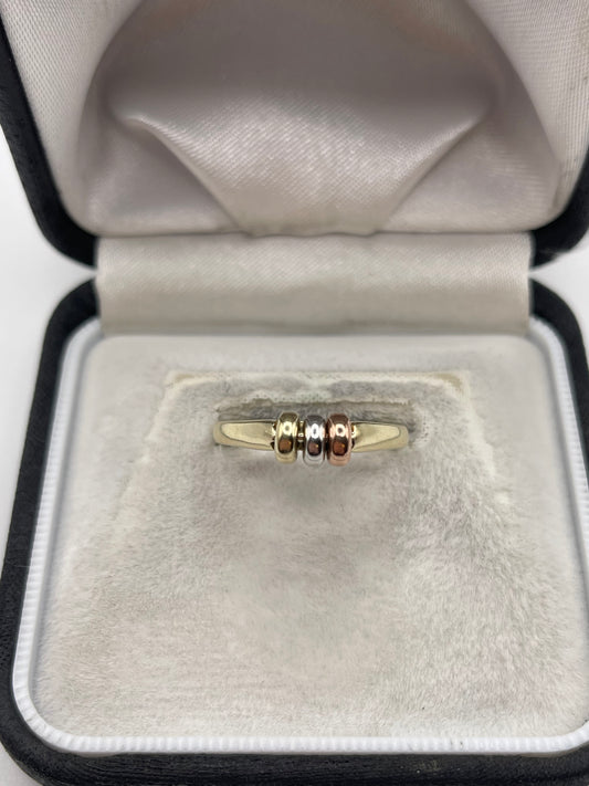 9ct gold tri gold spinner ring