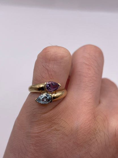 9ct gold amethyst and topaz ring