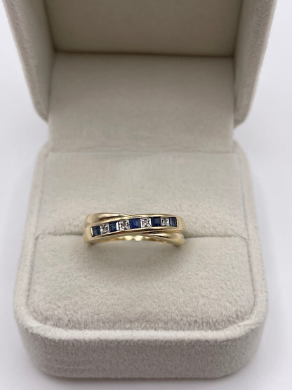 9ct gold sapphire and diamond ring
