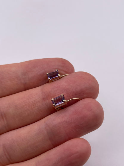9ct gold amethyst earrings
