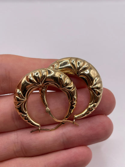 9ct gold creole earrings
