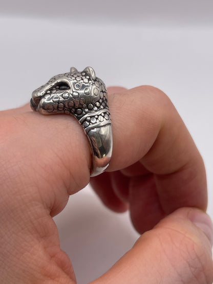 Silver panther ring