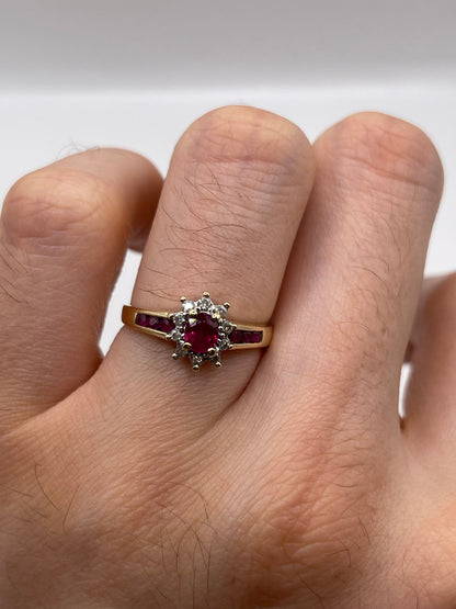 9ct ruby and diamond ring