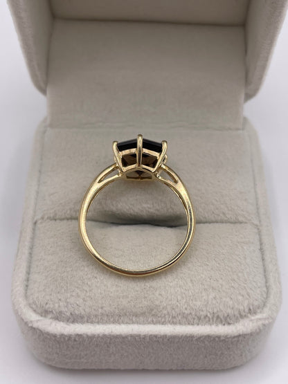 9ct gold Smokey quartz ring