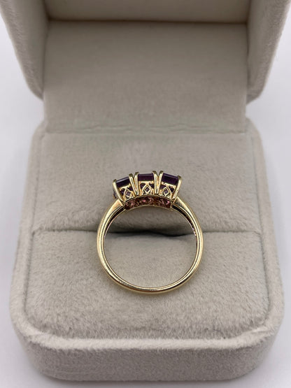 9ct gold amethyst ring