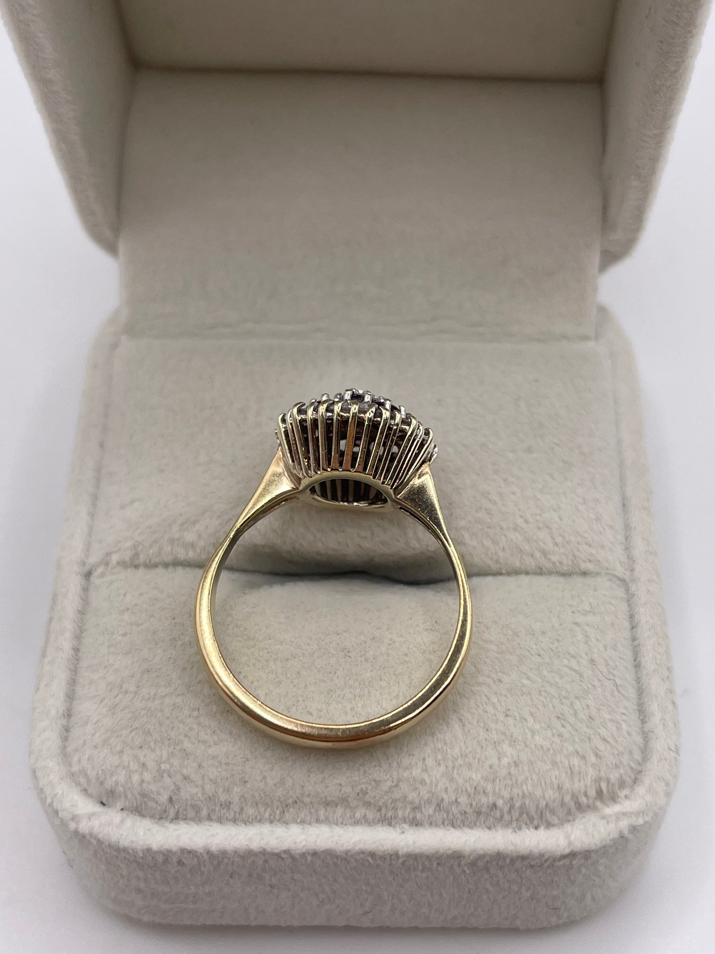 9ct gold ruby and diamond ring