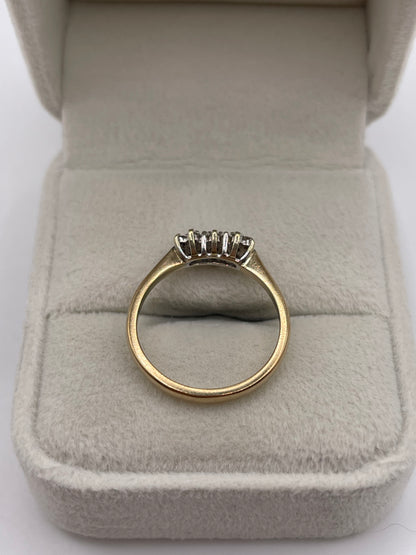 9ct gold diamond cluster ring