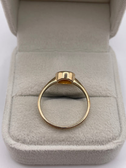 9ct gold orange sapphire ring