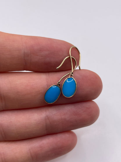 9ct gold turquoise earrings