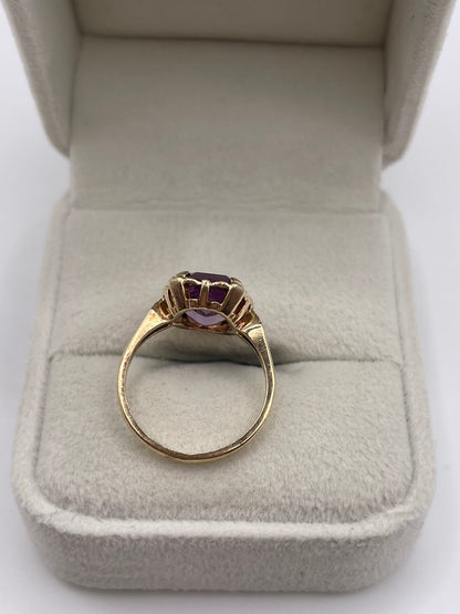 9ct gold amethyst ring