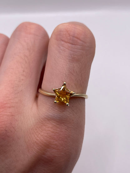 9ct gold citrine star ring
