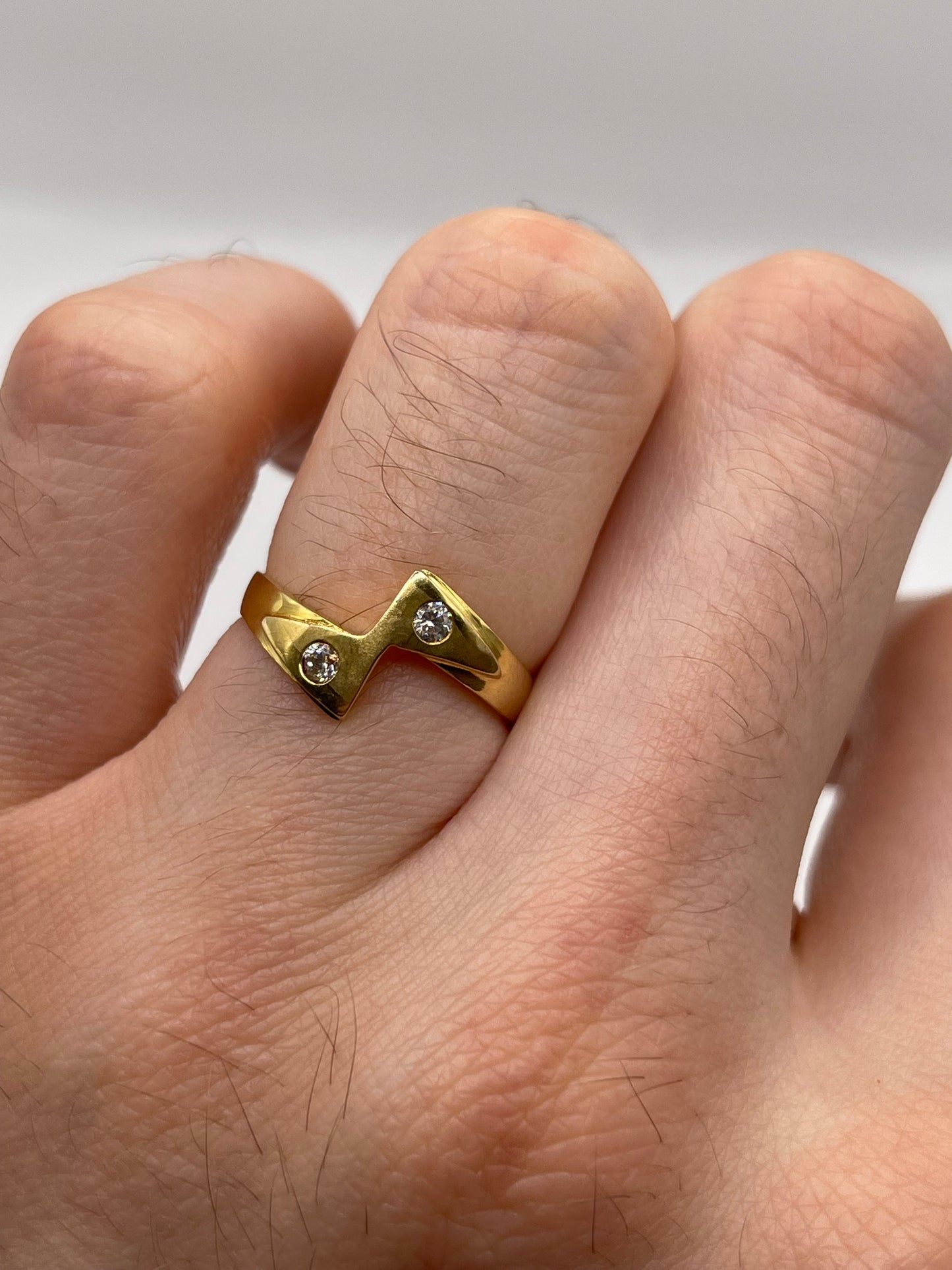 21ct gold cz ring