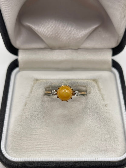 9ct gold opal and diamond ring