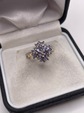 Load image into Gallery viewer, 9ct gold tanzanite cluster ring
