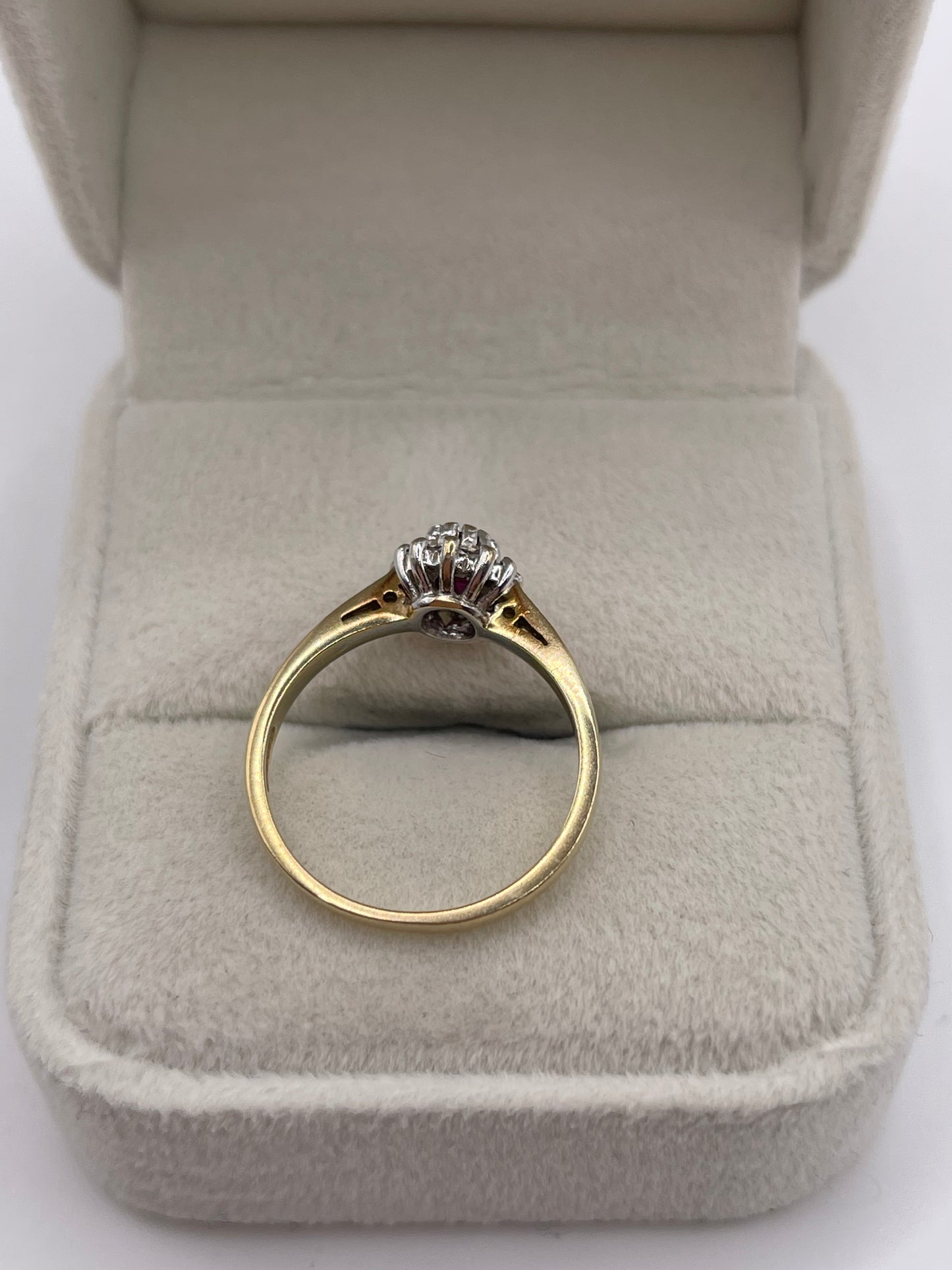 9ct gold ruby and diamond ring