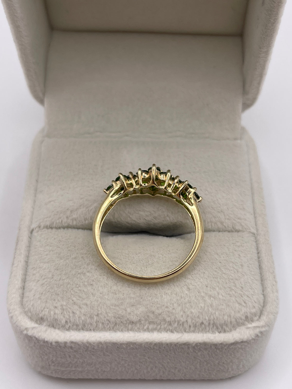 9ct gold diopside cluster ring