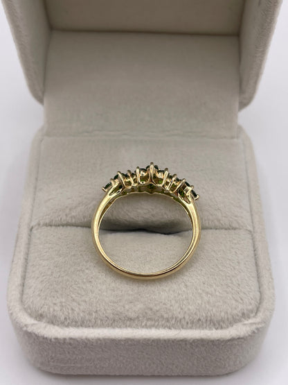 9ct gold diopside cluster ring