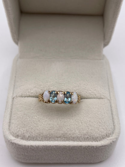 9ct gold opal and topaz ring