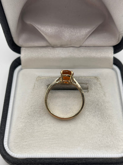 9ct gold fire opal and zircon ring