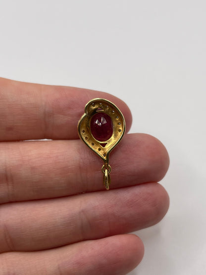 18ct gold ruby and diamond pendant