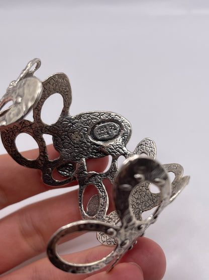 Silver gemstone bangle