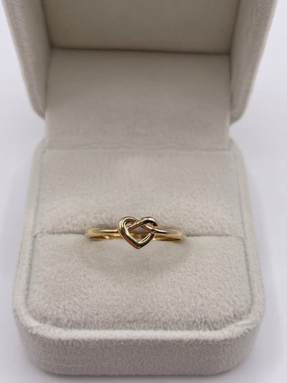 9ct gold heart knot ring