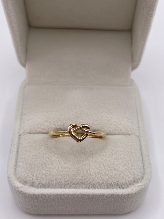 9ct gold heart knot ring