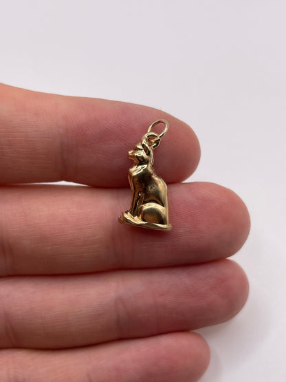 9ct gold cat charm