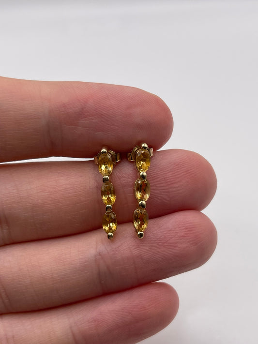 9ct gold citrine earrings