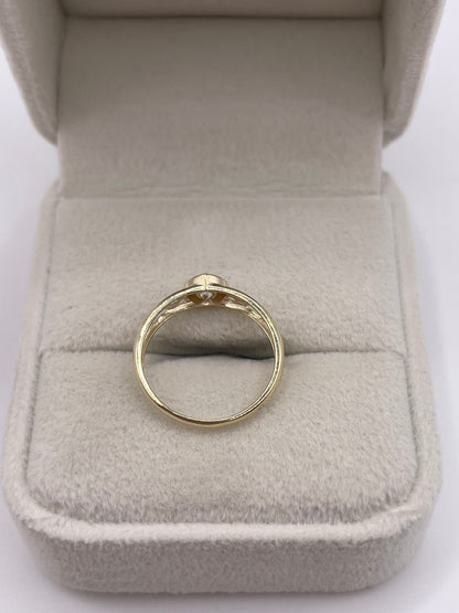 9ct gold cz heart ring