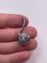 Load image into Gallery viewer, Glenn Lehrer 9ct white gold topaz and diamond pendant
