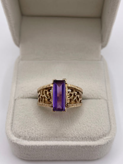 9ct gold amethyst ring