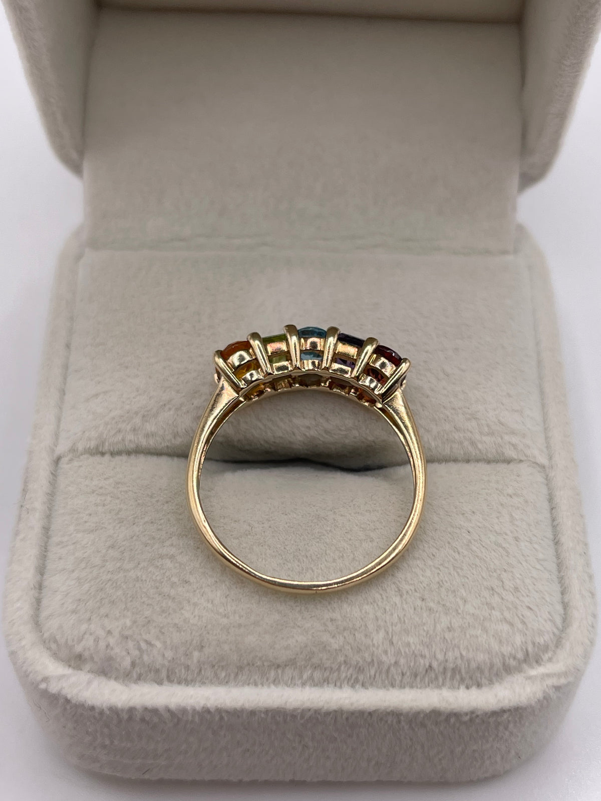 9ct gold multi gemstone ring