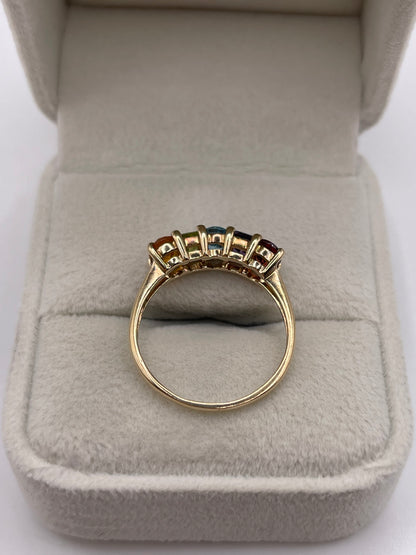 9ct gold multi gemstone ring