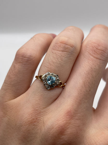 9ct gold topaz and diamond ring