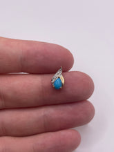 Load image into Gallery viewer, 9ct gold turquoise and diamond pendant
