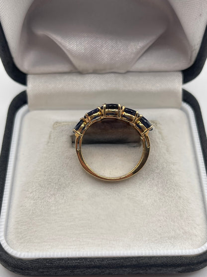 9ct gold sapphire cluster ring