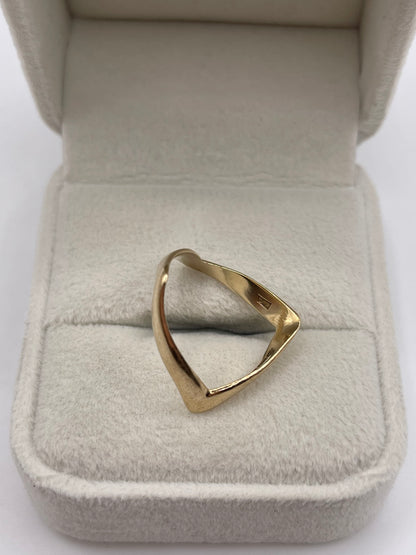 9ct gold double wishbone ring