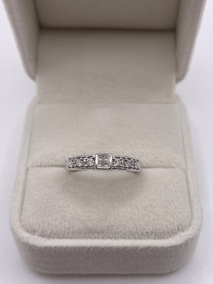 9ct white gold diamond ring