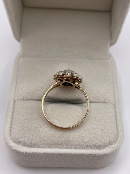 9ct gold pearl cluster ring