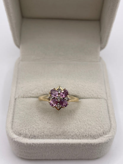 9ct gokd tourmaline and zircon ring