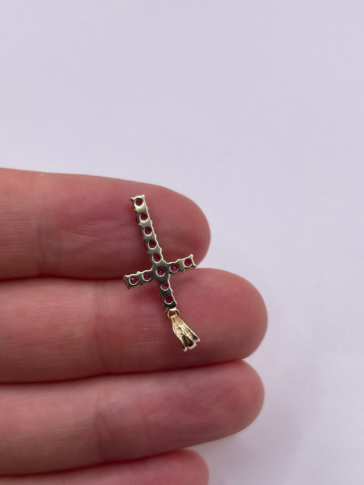 9ct gold ruby cross pendant