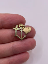 Load image into Gallery viewer, 9ct gold hope, faith and charity charm
