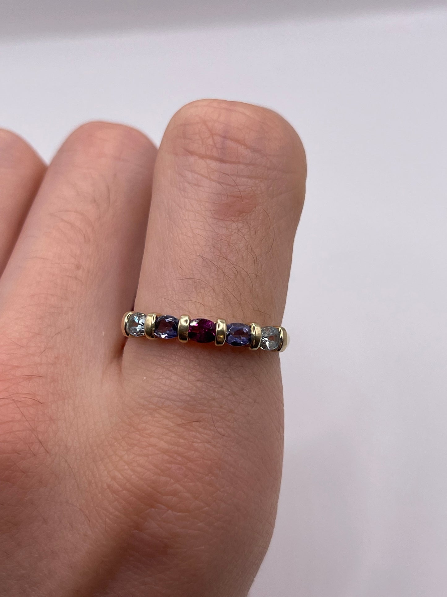 9ct gold multi gemstone ring