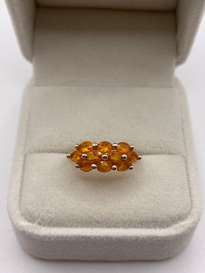 9ct gold fire opal cluster ring